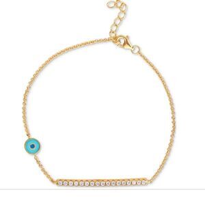 Giani Bernini Sterling Silver 18k Gold-Plated Evil Eye Link Bracelet